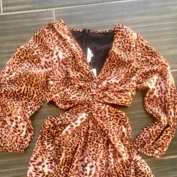 NWT! Anthropologie (RanniGill) Leopard print dress with cut outs in size xs. - Picture 4 of 15